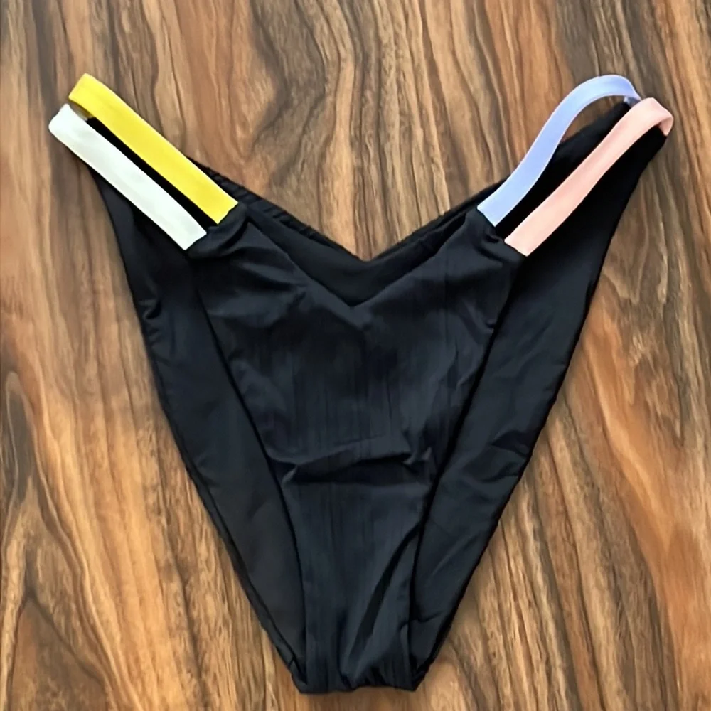 NWOT Hurley High Leg Ribbed Bikini Bottom